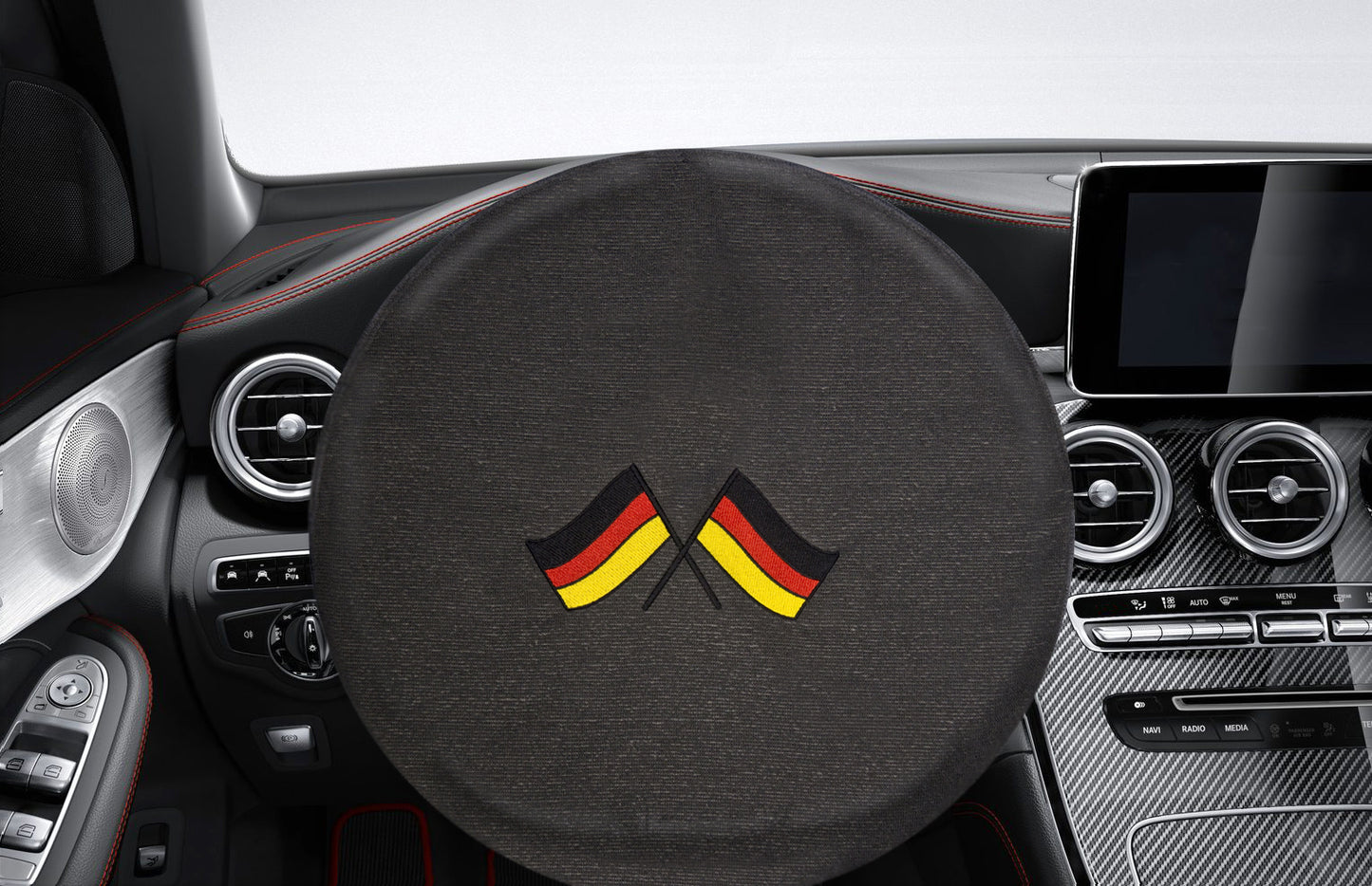 Sunny Lenkradtuch - Deutschland Racing-Flaggen Motiv